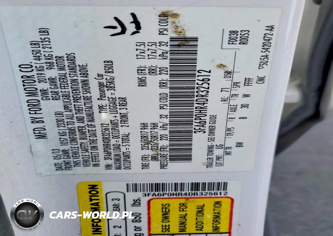 2013 Ford Fusion Se VIN:3FA6P0HR4DR325612 - 12