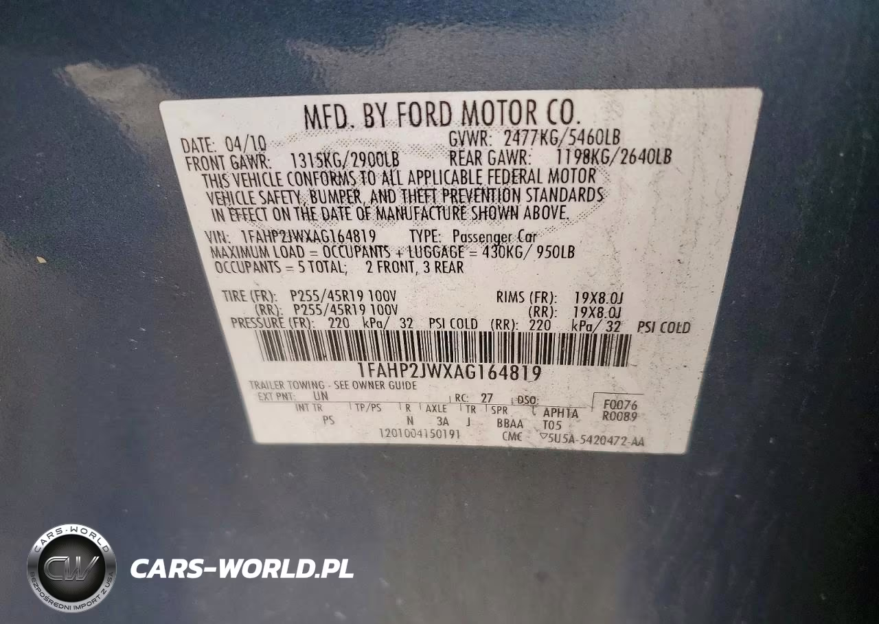 2010 Ford Taurus Limited VIN:1FAHP2JWXAG164819 - 12