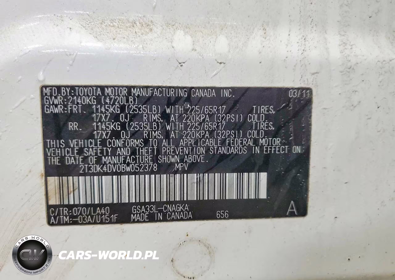 2011 Toyota Rav4 Limited VIN:2T3DK4DV0BW052378 - 14