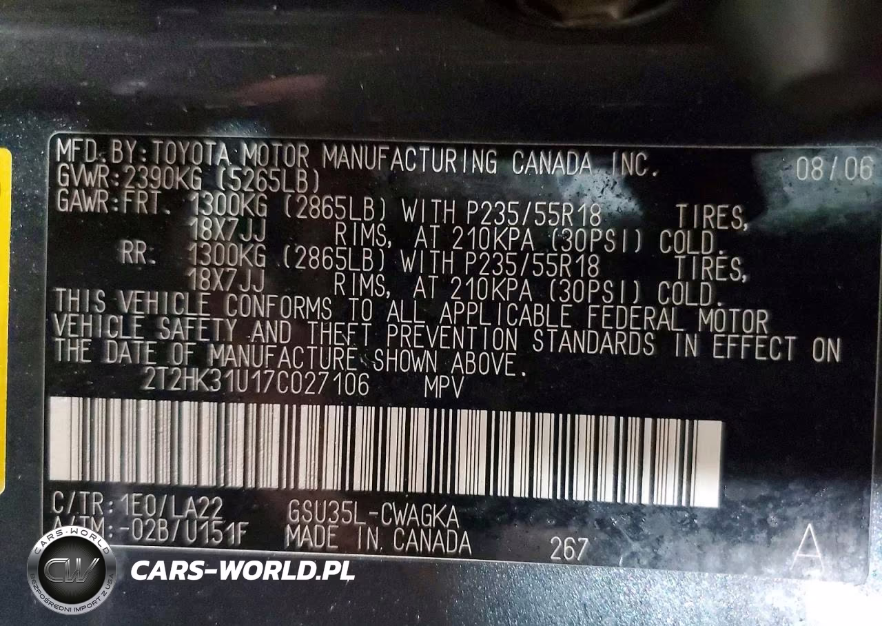 2007 Lexus Rx 350 VIN:2T2HK31U17C027106 - 13