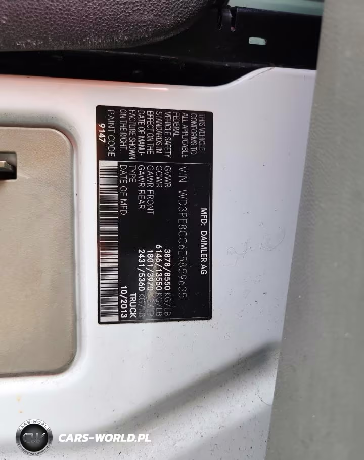 2014 Mercedes Benz Sprinter 2500 Delivery Van VIN:WD3PE8CC6E5859635 - 13