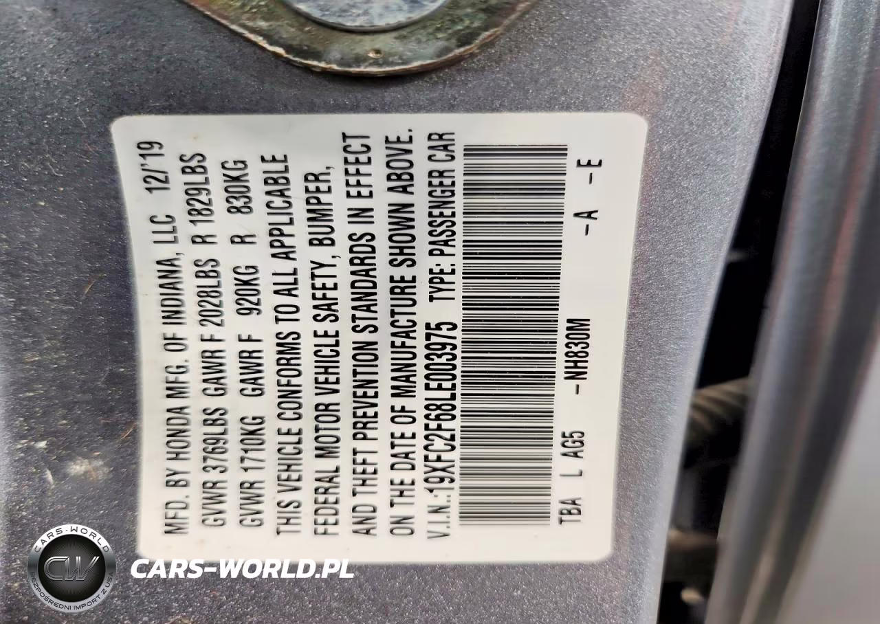 2020 Honda Civic Lx VIN:19XFC2F68LE003975 - 13