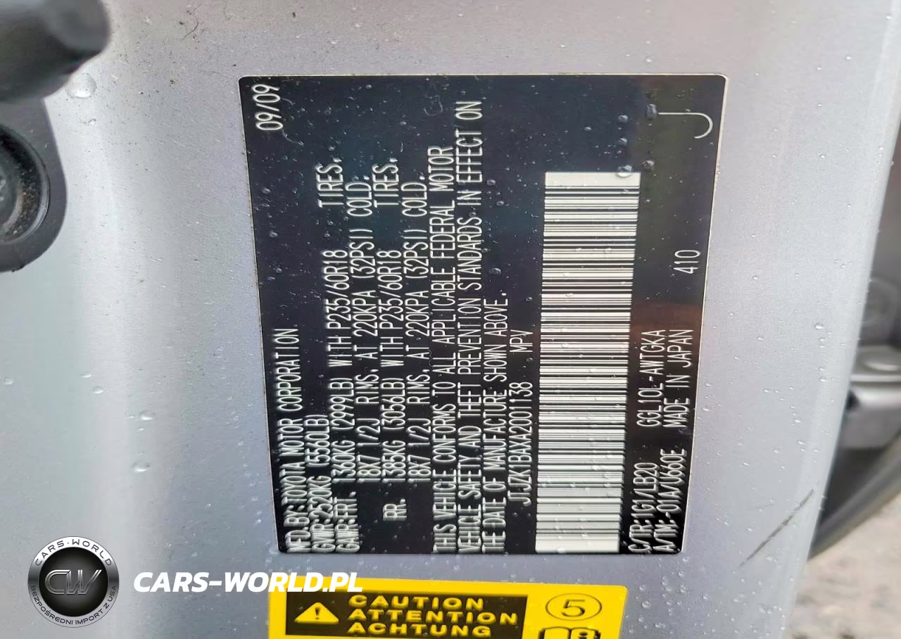 2010 Lexus Rx 350 VIN:JTJZK1BAXA2001138 - 13