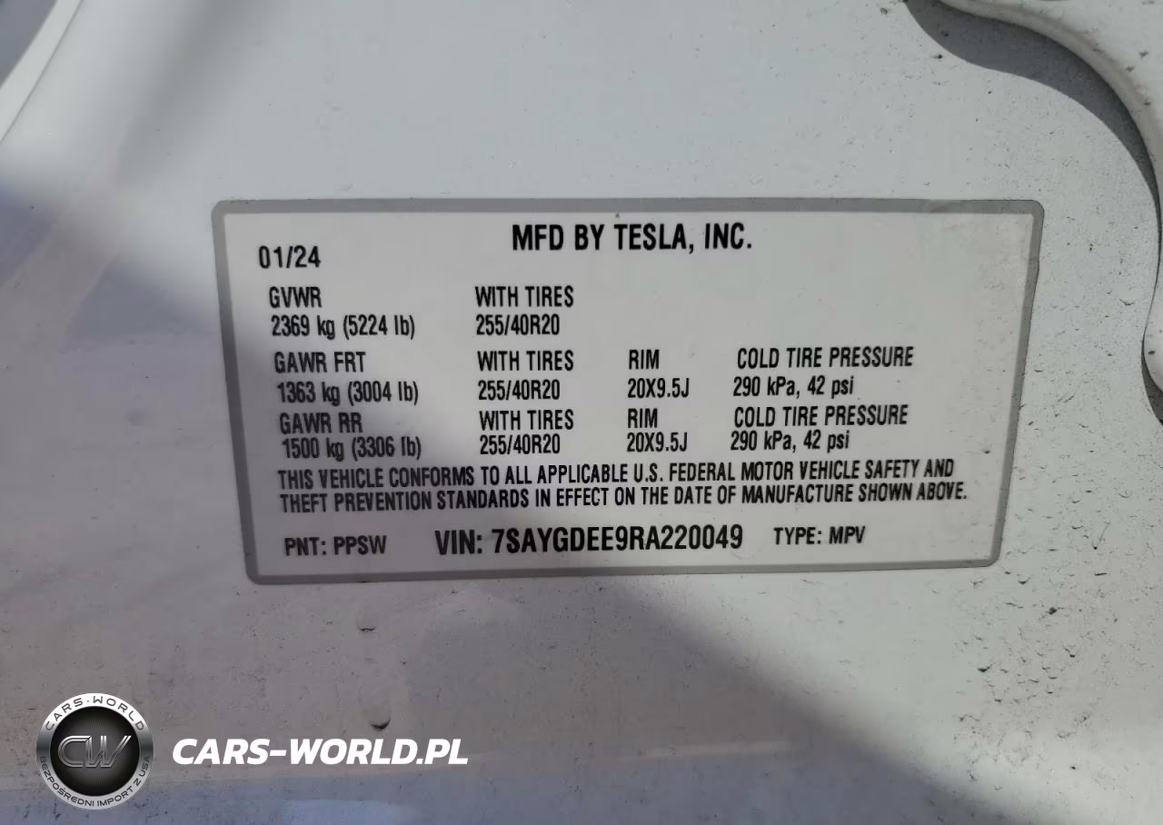 2024 Tesla Model Y VIN:7SAYGDEE9RA220049 - 14