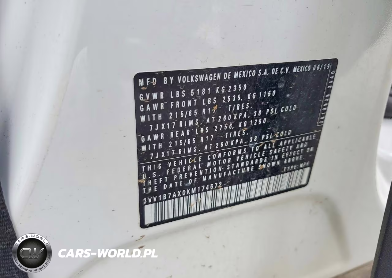 2019 Volkswagen Tiguan S VIN:3VV1B7AX0KM174672 - 14