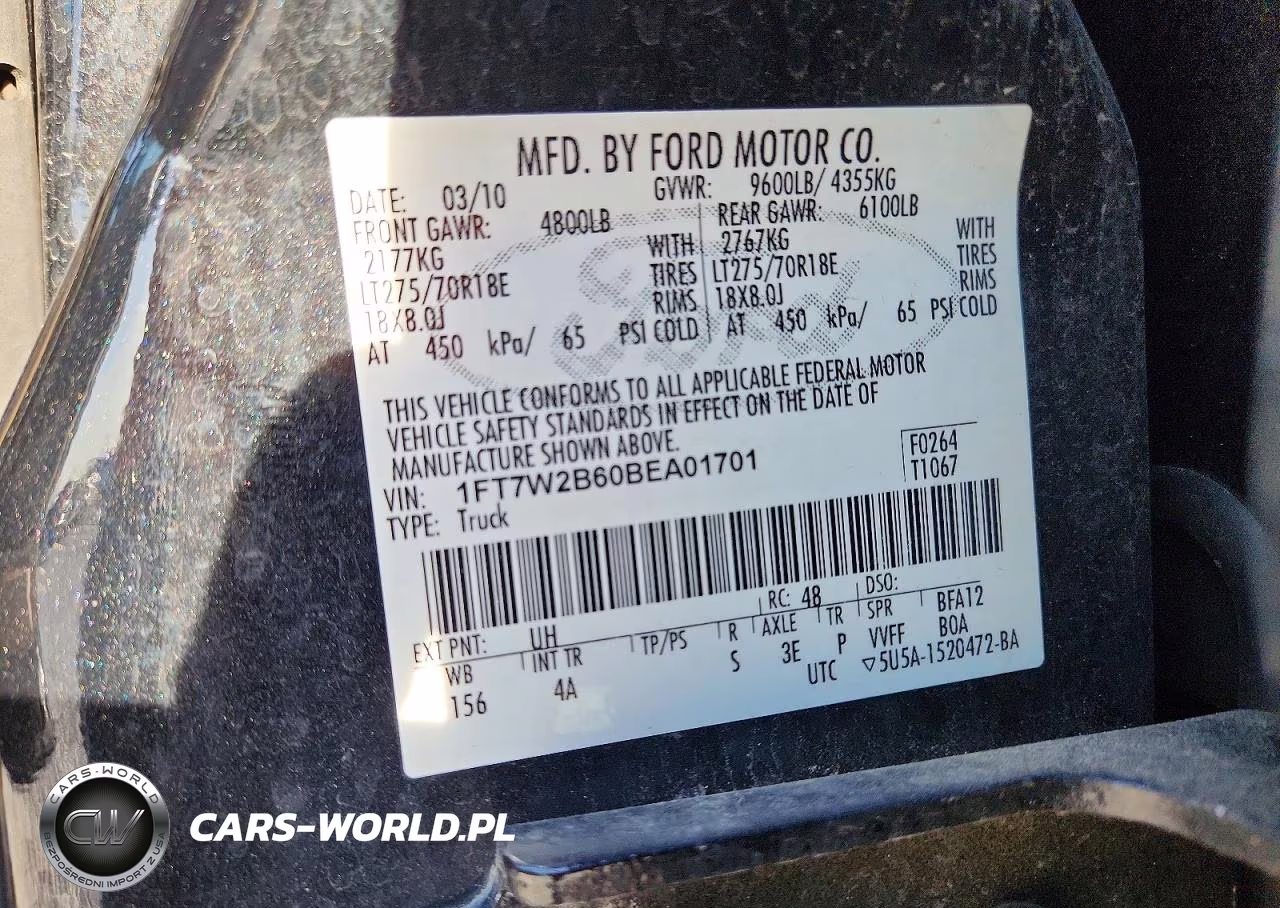 2011 Ford F250 Super Duty VIN:1FT7W2B60BEA01701 - 13