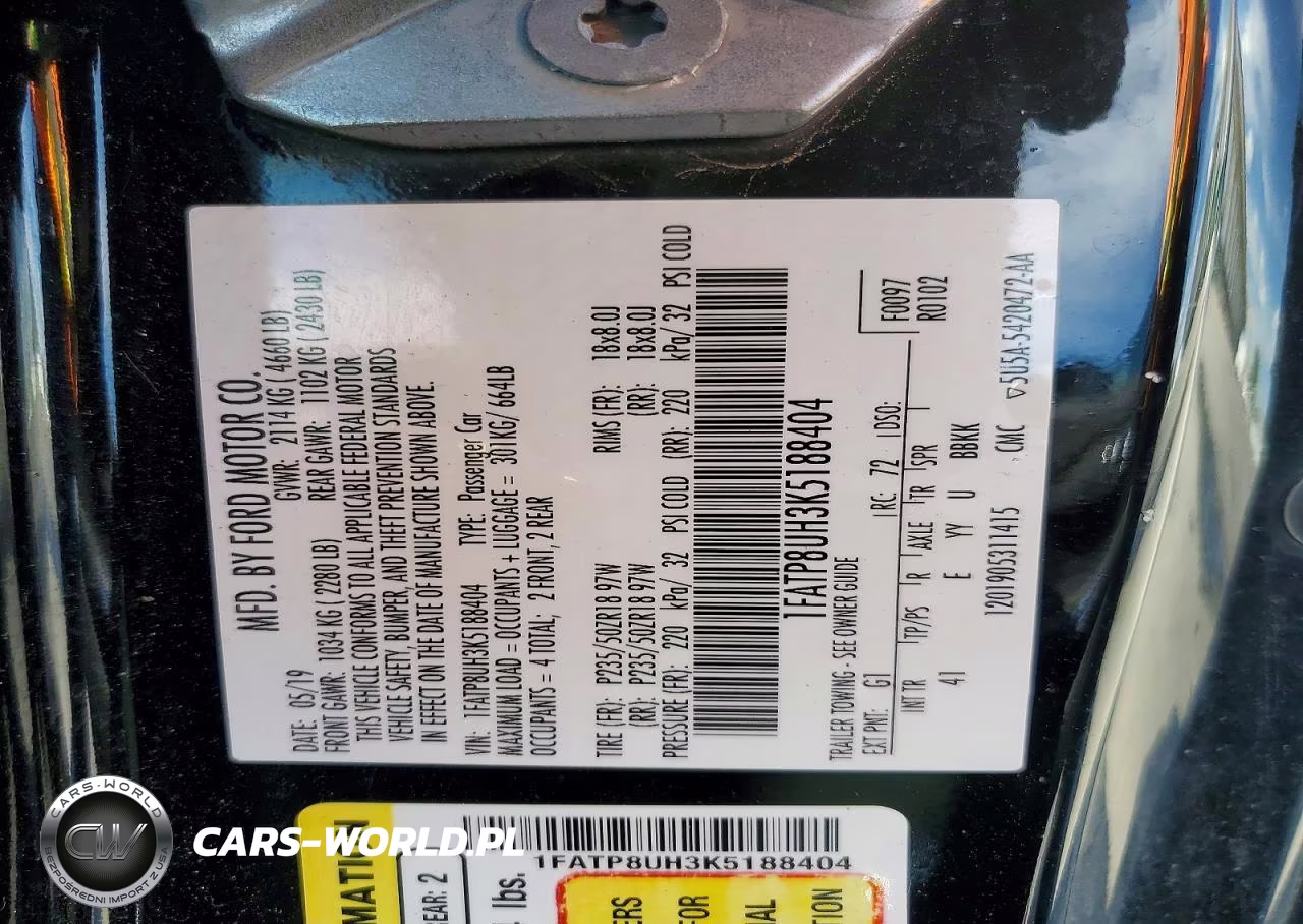 2019 Ford Mustang VIN:1FATP8UH3K5188404 - 13