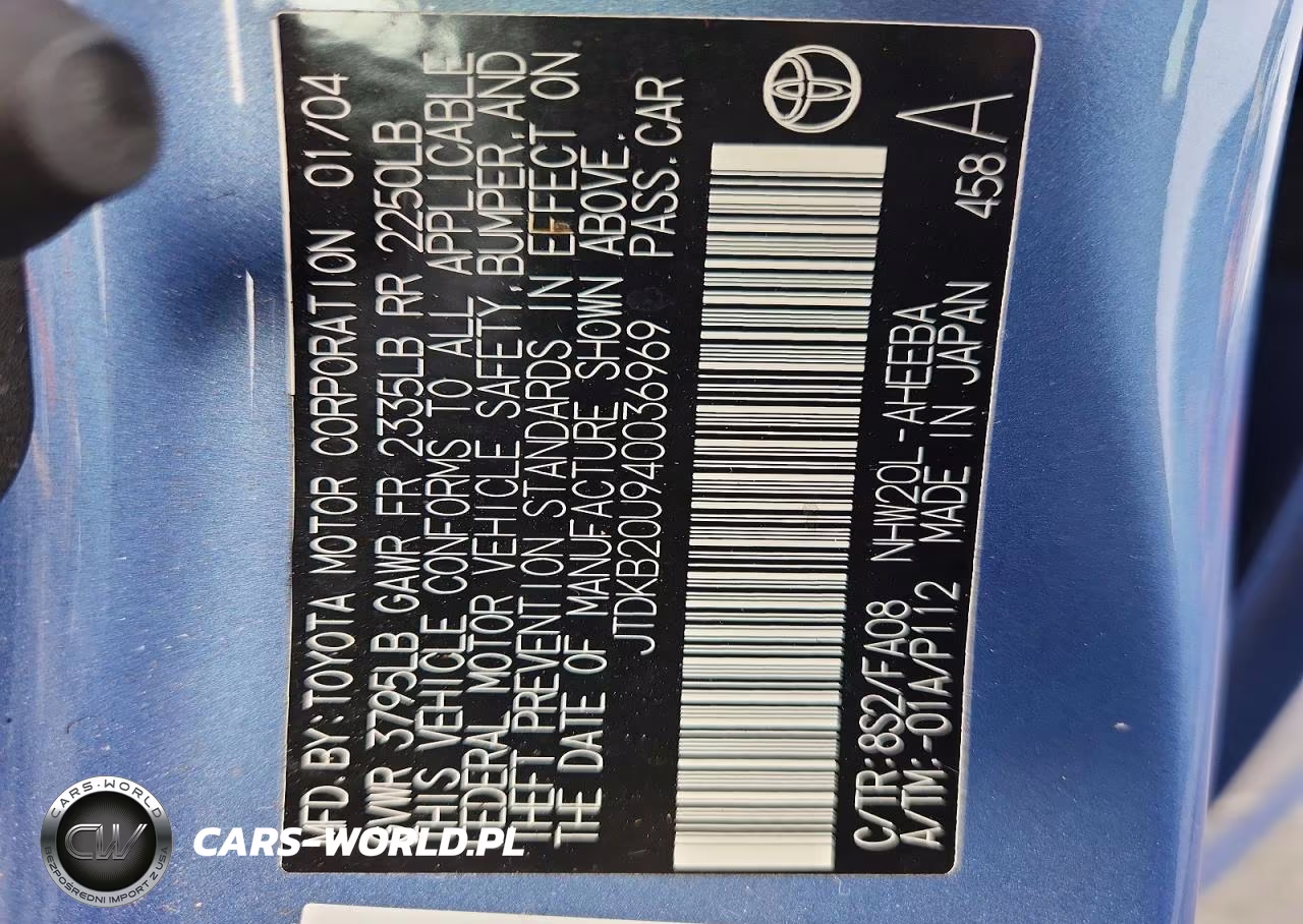 2004 Toyota Prius Base VIN:JTDKB20U940036969 - 12