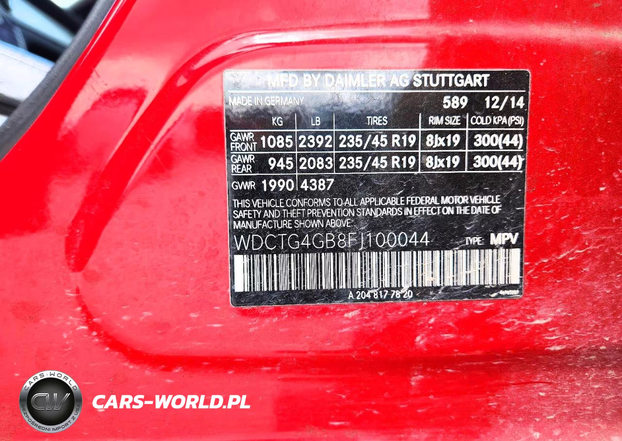 2015 Mercedes-Benz Gla 250 4Matic VIN:WDCTG4GB8FJ100044 - 13