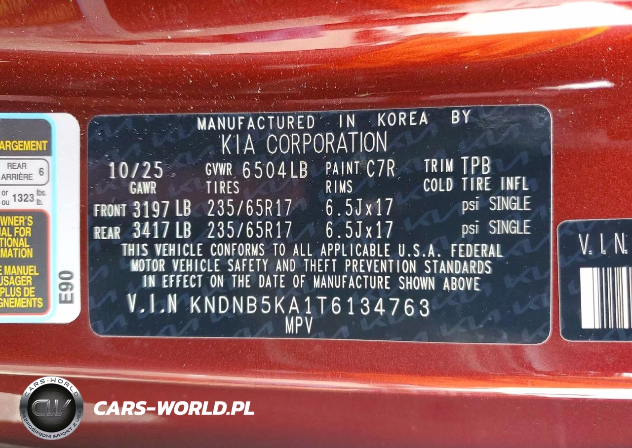 2026 Kia Carnival Lxs VIN:KNDNB5KA1T6134763 - 13