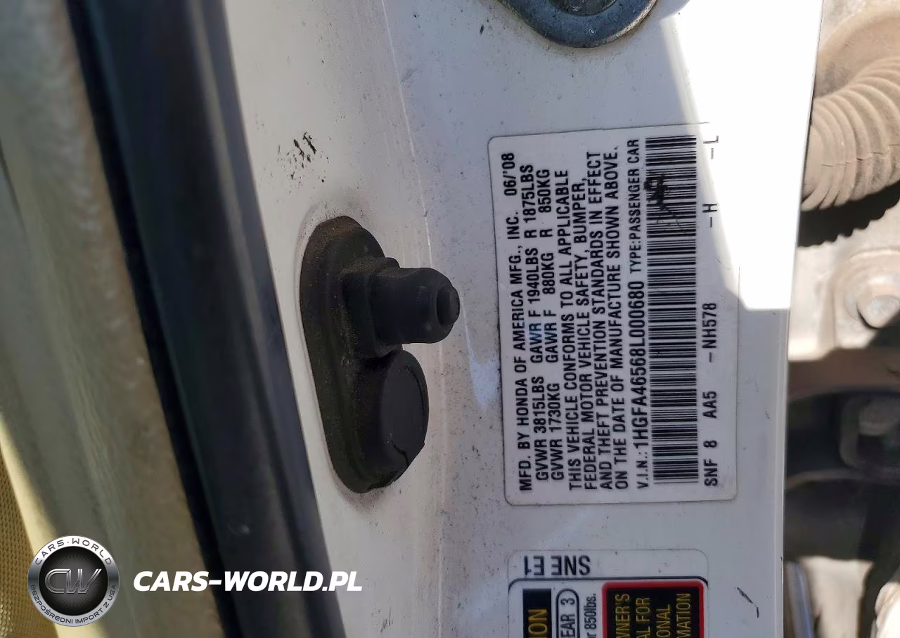 2008 Honda Civic Gx VIN:1HGFA46568L000680 - 12