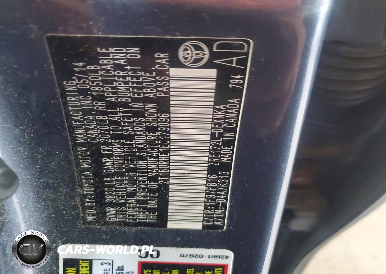 2014 Toyota Corolla Le VIN:2T1BURHE1EC179096 - 12