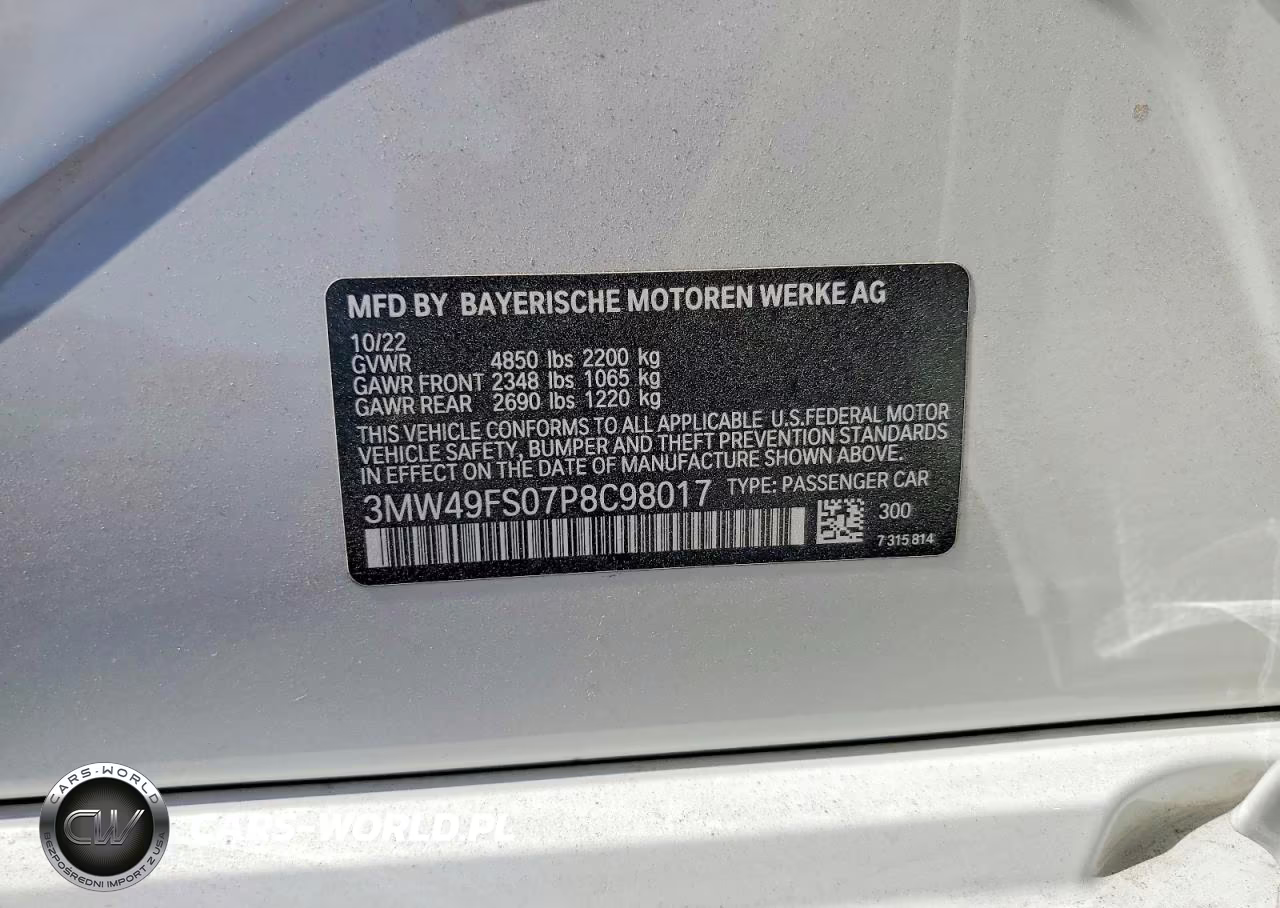2023 BMW M340I VIN:3MW49FS07P8C98017 - 13