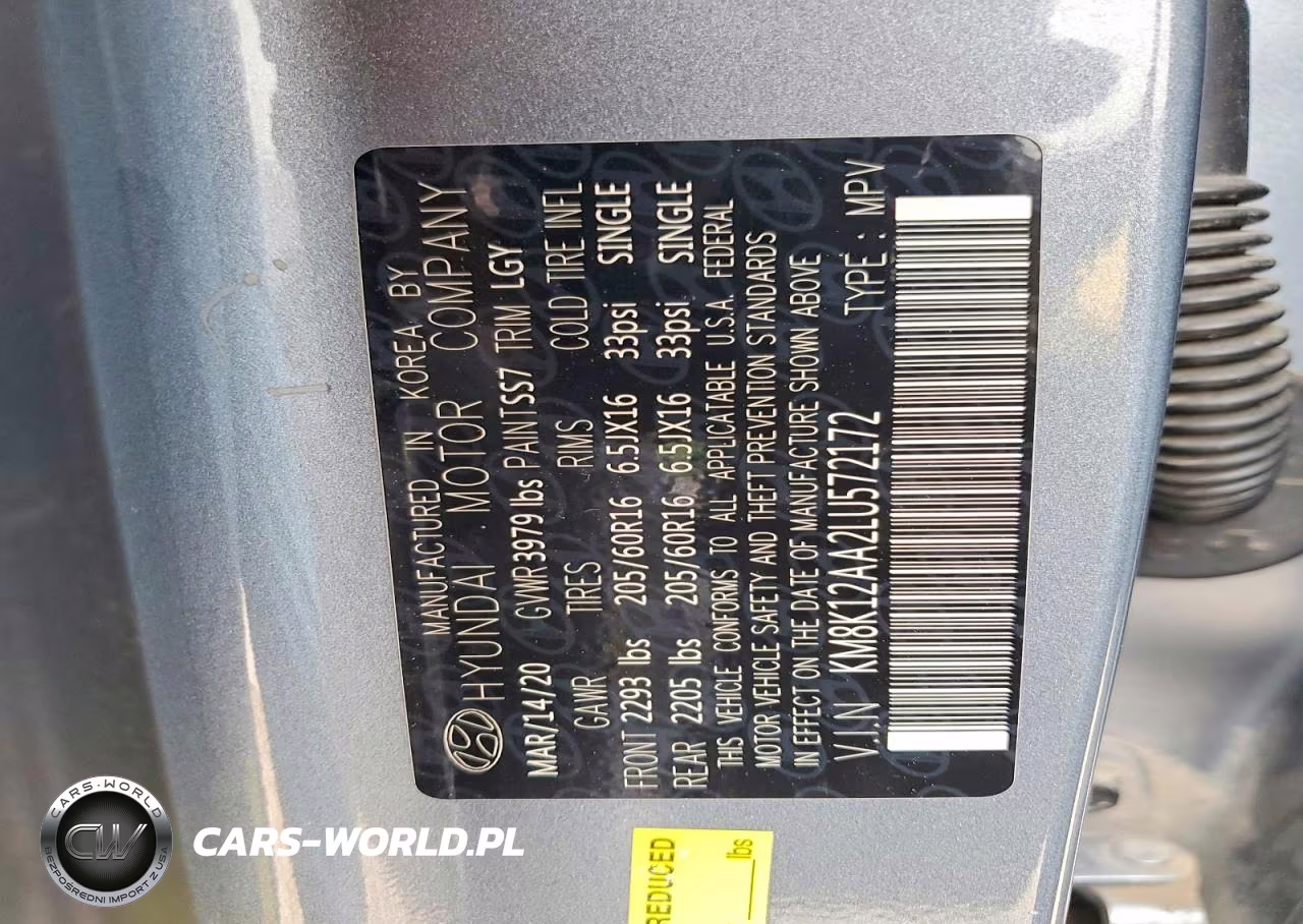2020 Hyundai Kona VIN:KM8K12AA2LU572172 - 13