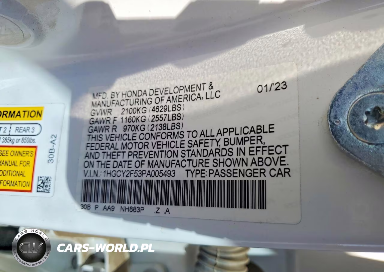 2023 Honda Accord Hybrid Sport VIN:1HGCY2F53PA005493 - 12