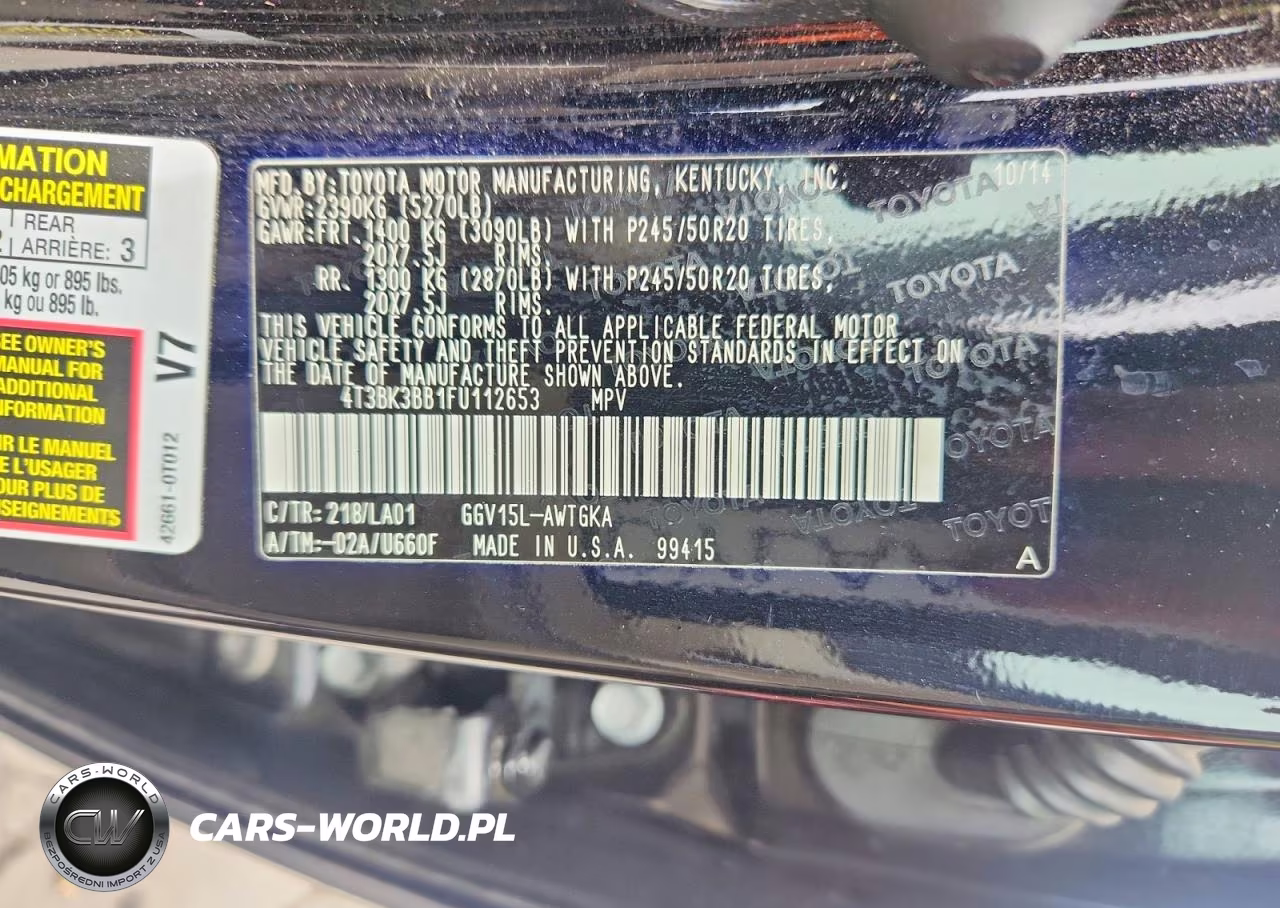 2015 Toyota Venza Limited VIN:4T3BK3BB1FU112653 - 13