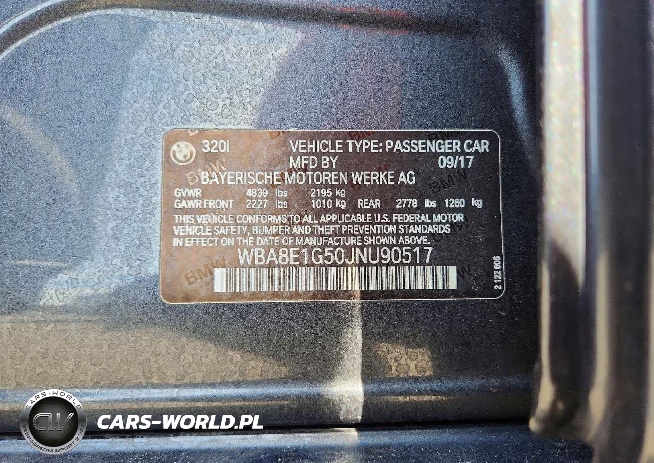 2018 BMW 320 I VIN:WBA8E1G50JNU90517 - 13