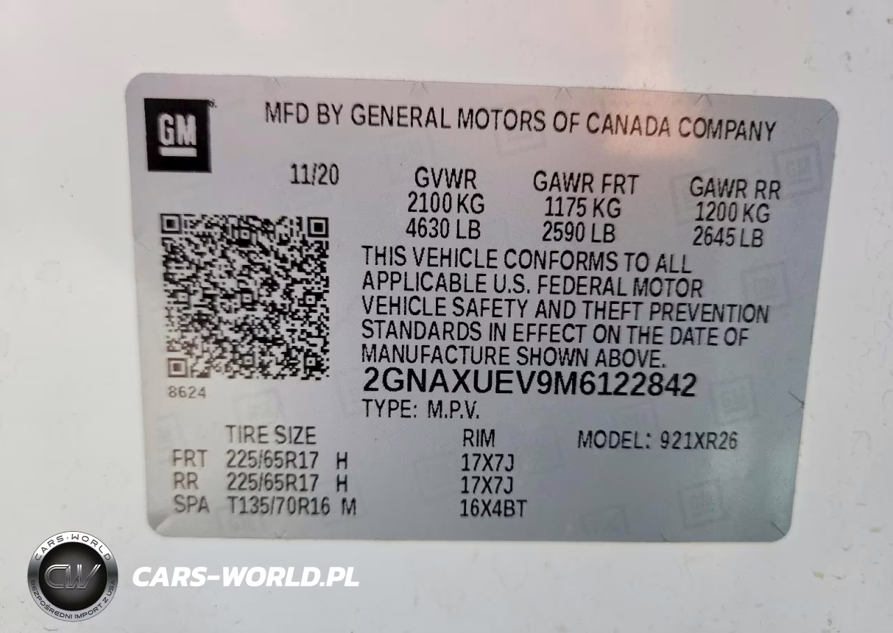 2021 Chevrolet Equinox Lt VIN:2GNAXUEV9M6122842 - 14
