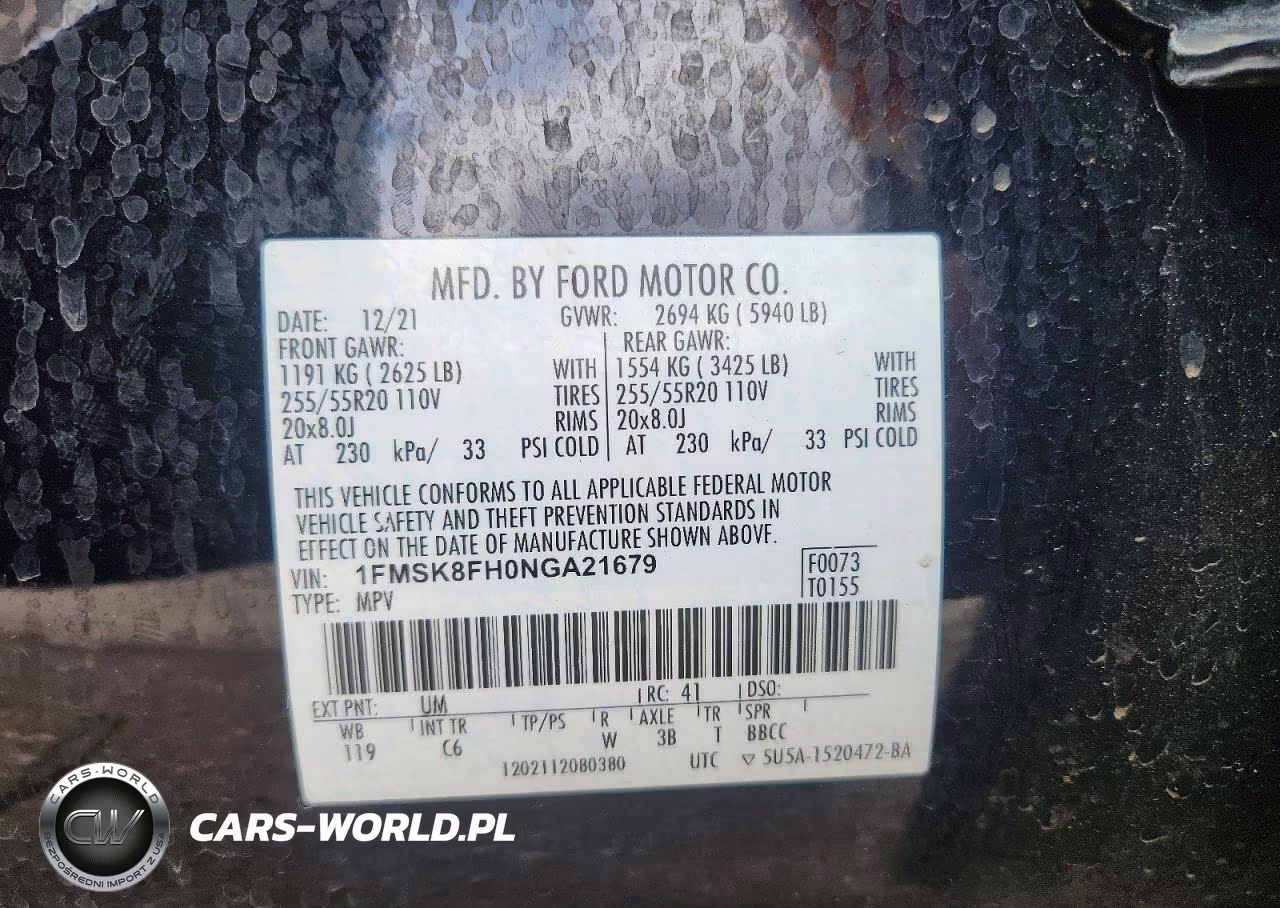 2022 Ford Explorer Limited VIN:1FMSK8FH0NGA21679 - 13