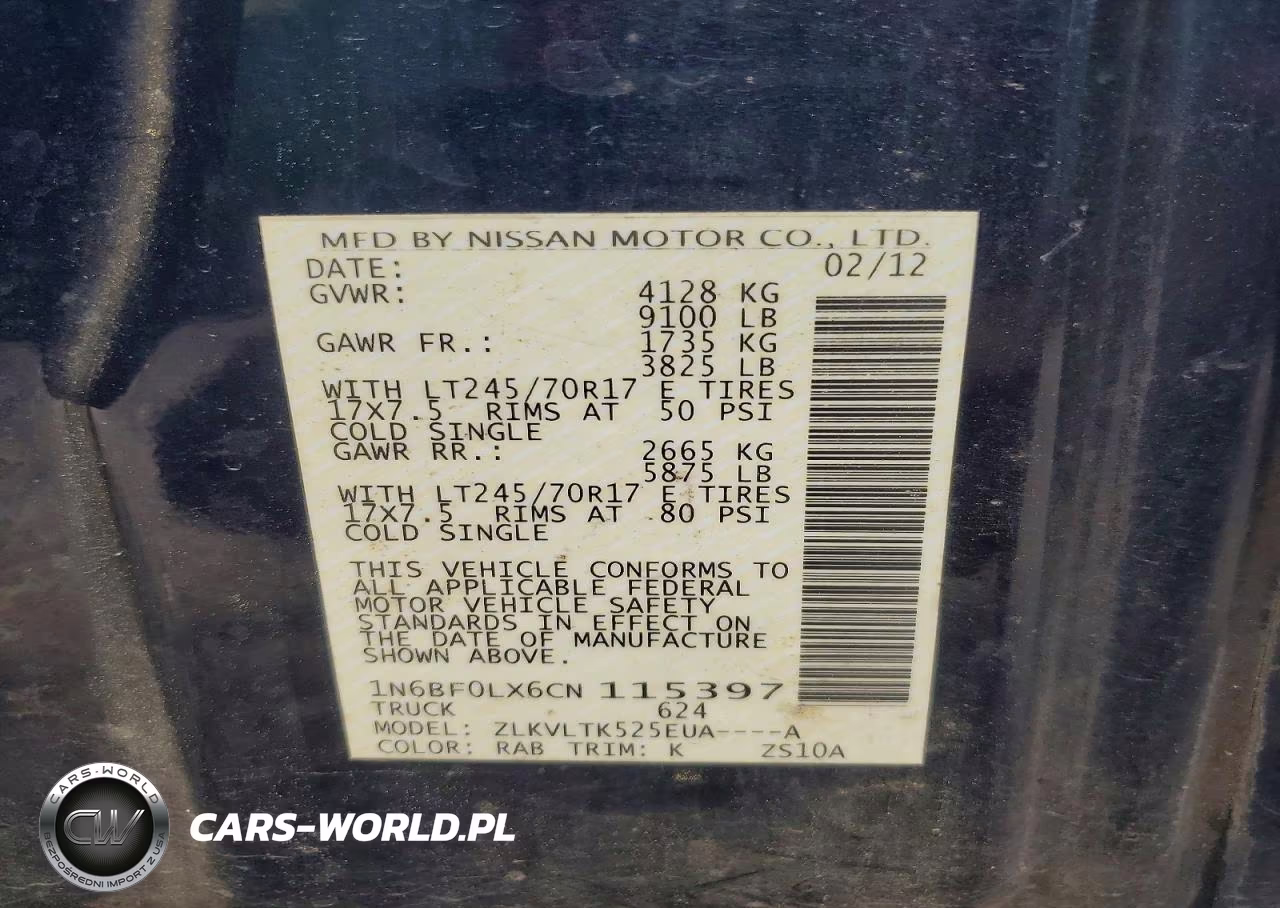 2012 Nissan Nv 2500 VIN:1N6BF0LX6CN115397 - 13
