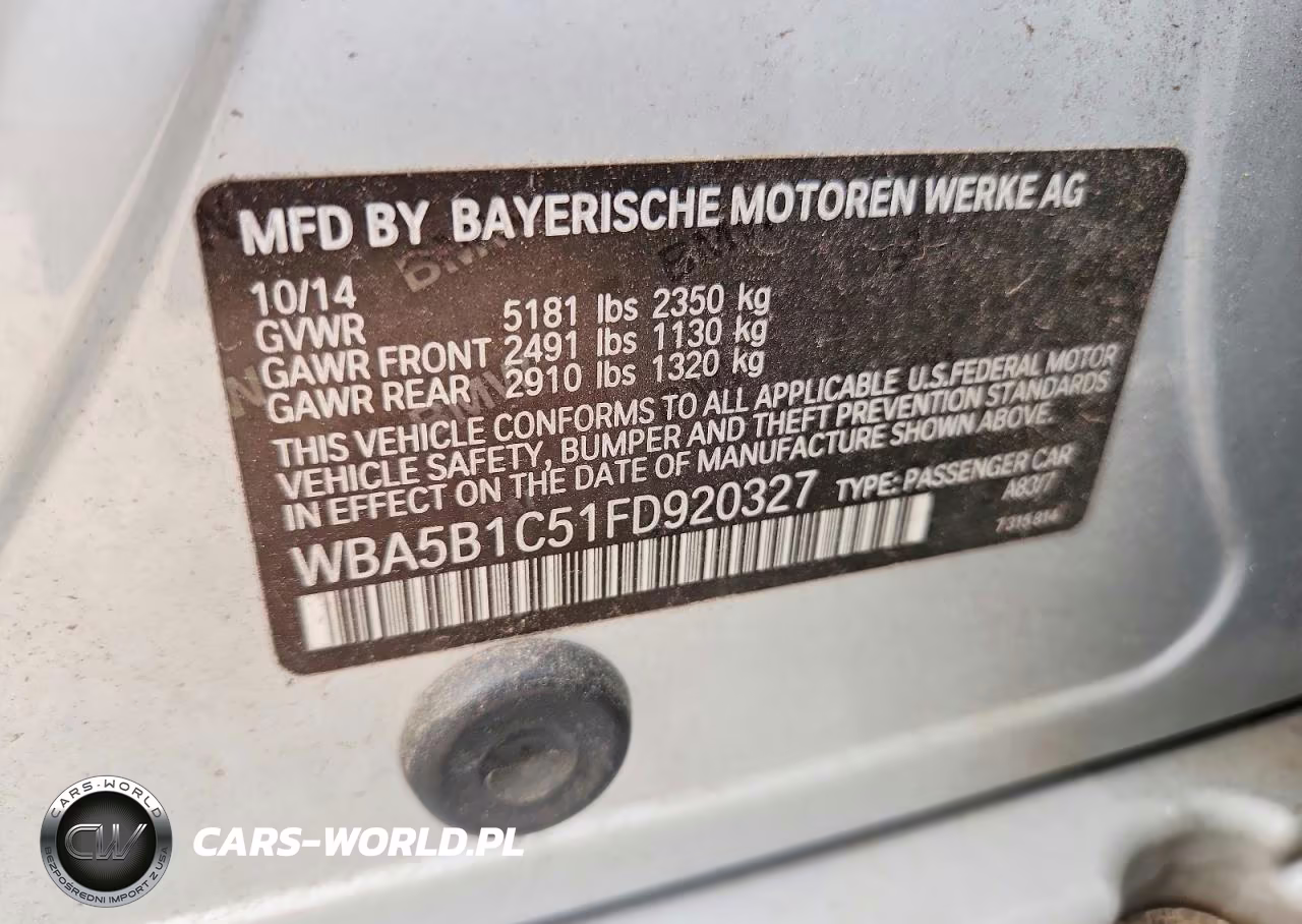 2015 BMW 535 I VIN:WBA5B1C51FD920327 - 12
