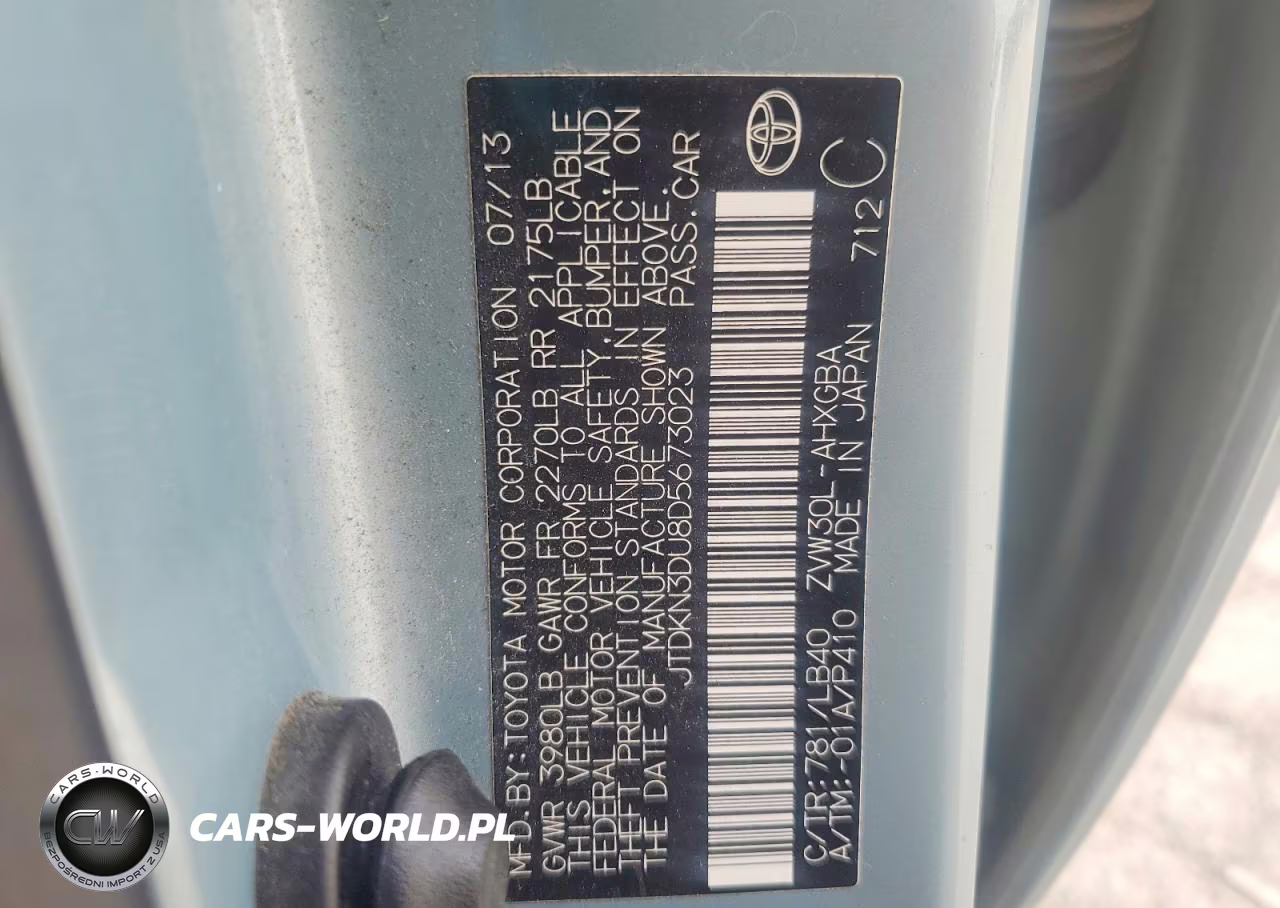 2013 Toyota Prius Four VIN:JTDKN3DU8D5673023 - 13