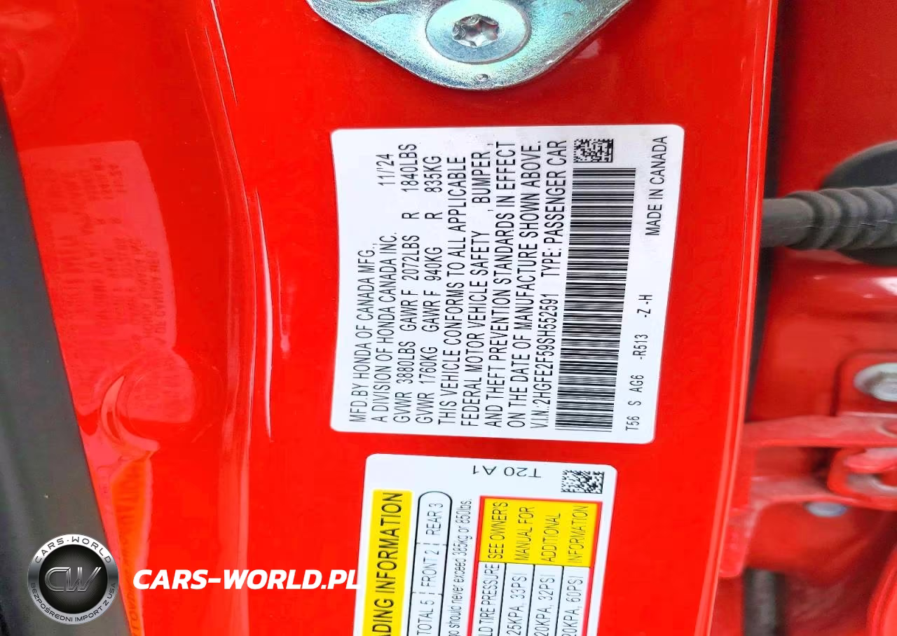 2025 Honda Civic Sport VIN:2HGFE2F59SH552591 - 12