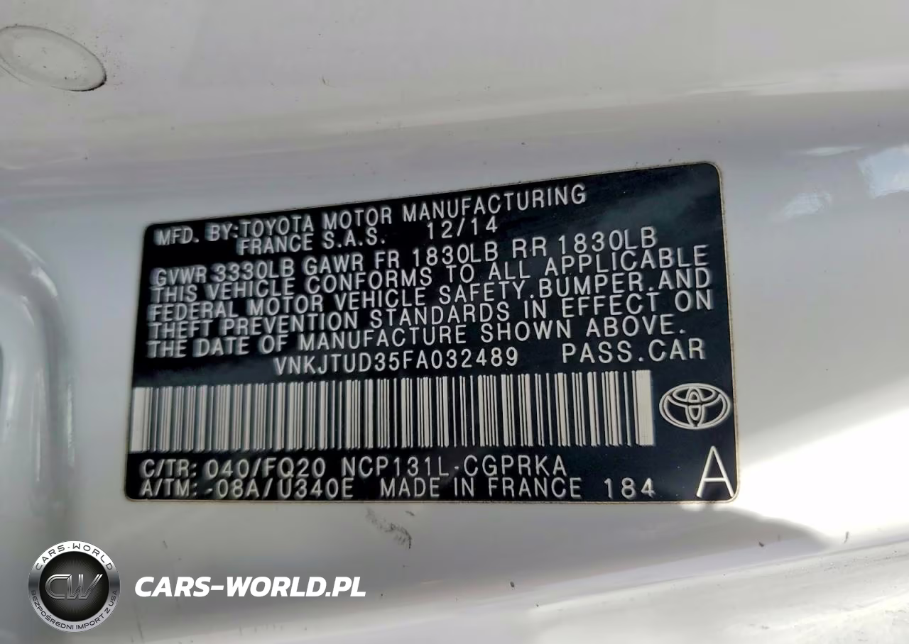2015 Toyota Yaris 3-Door L VIN:VNKJTUD35FA032489 - 12