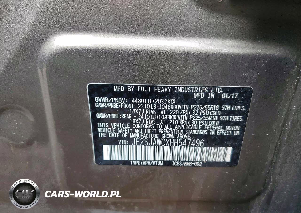 2017 Subaru Forester 2.5I Touring VIN:JF2SJAWCXHH547496 - 12