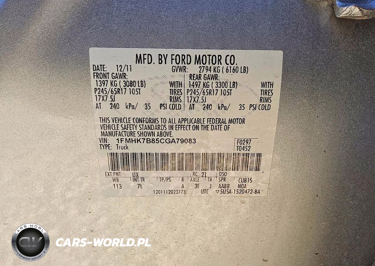2012 Ford Explorer VIN:1FMHK7B85CGA79083 - 13