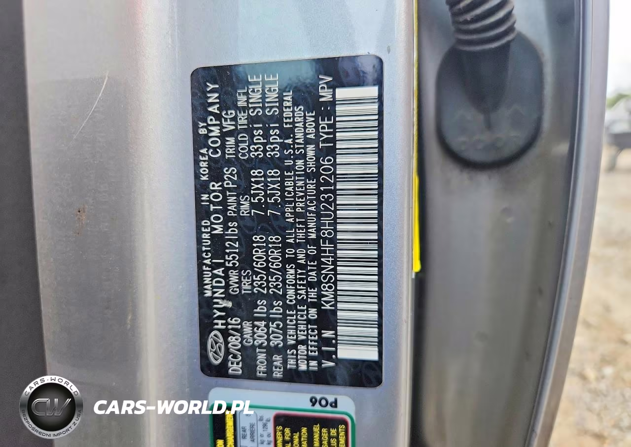 2017 Hyundai Santa Fe Se VIN:KM8SN4HF8HU231206 - 13
