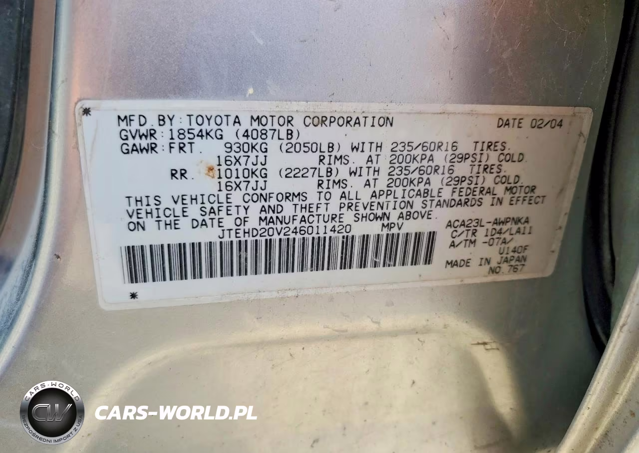 2004 Toyota Rav4 Base VIN:JTEHD20V246011420 - 13