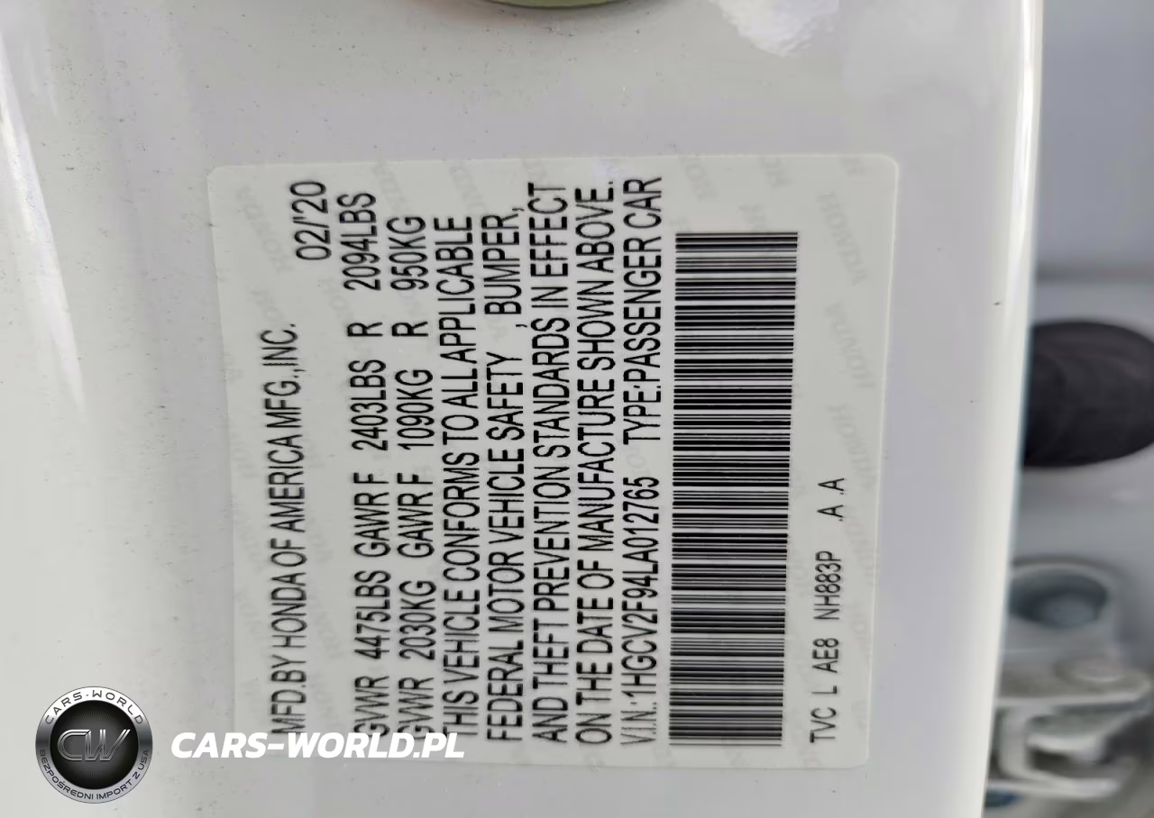2020 Honda Accord Touring VIN:1HGCV2F94LA012765 - 13