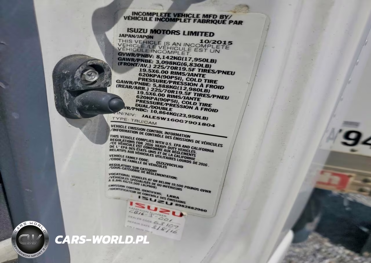 2016 Isuzu Nqr Refrigerated Box Truck VIN:JALE5W160G7901804 - 13