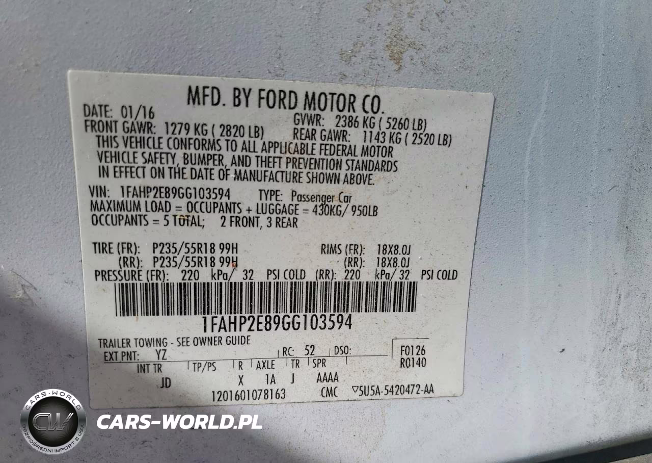 2016 Ford Taurus Sel VIN:1FAHP2E89GG103594 - 13