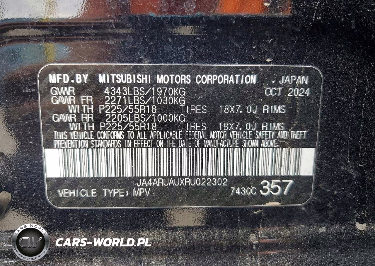 2024 Mitsubishi Outlander Sport S VIN:JA4ARUAUXRU022302 - 13