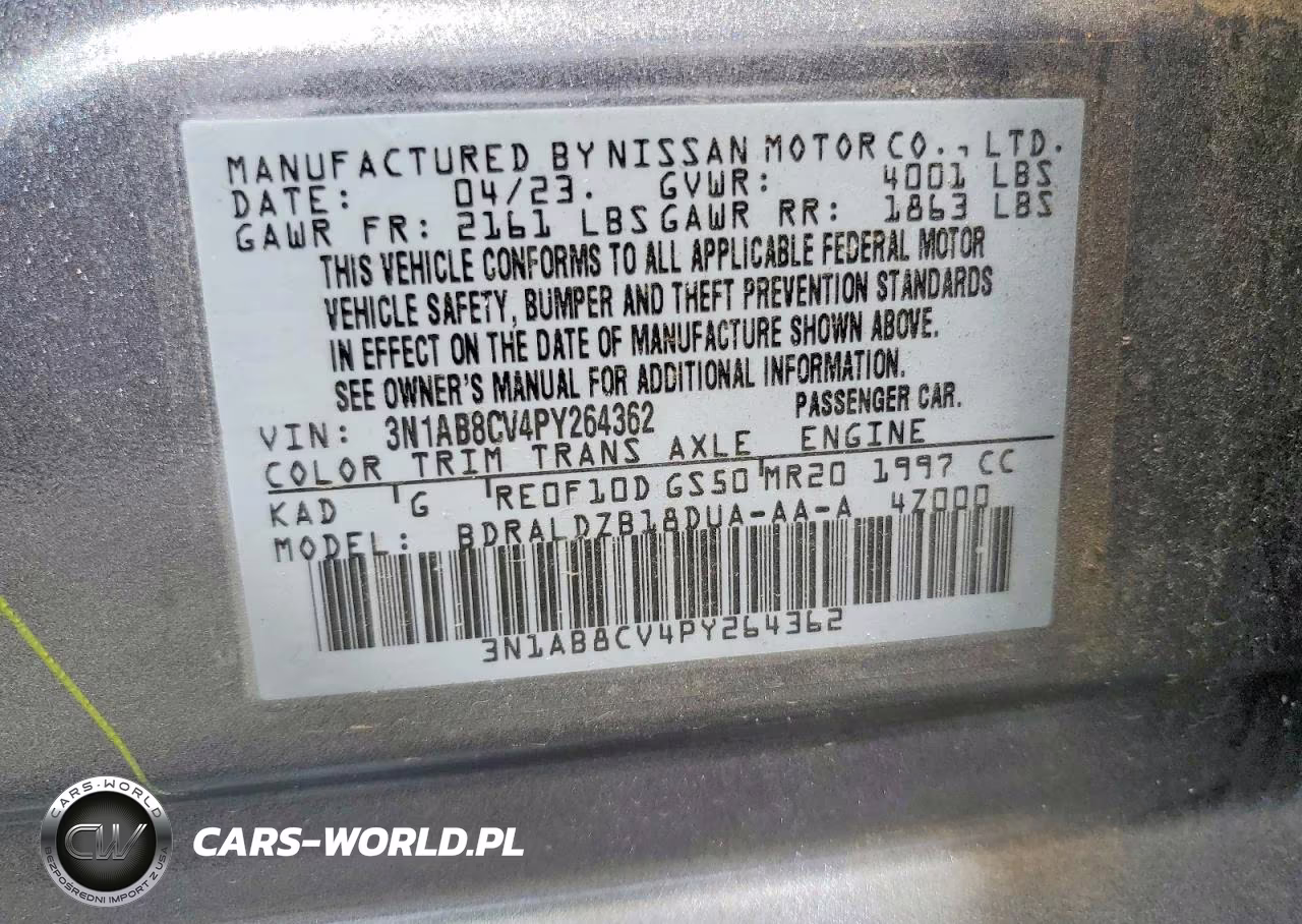 2023 Nissan Sentra Sv VIN:3N1AB8CV4PY264362 - 12