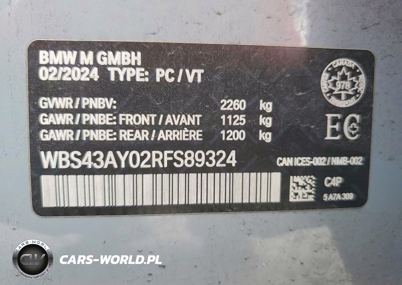 2024 BMW M3 Competition VIN:WBS43AY02RFS89324 - 12