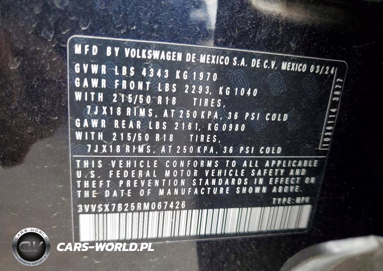 2024 Volkswagen Taos Se VIN:3VVSX7B25RM067426 - 14