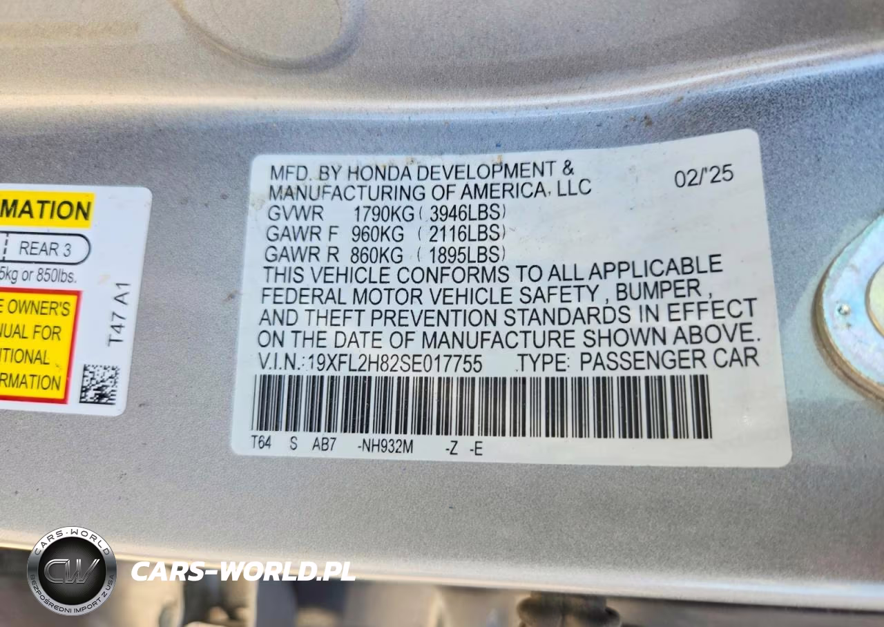 2025 Honda Civic Sport VIN:19XFL2H82SE017755 - 12