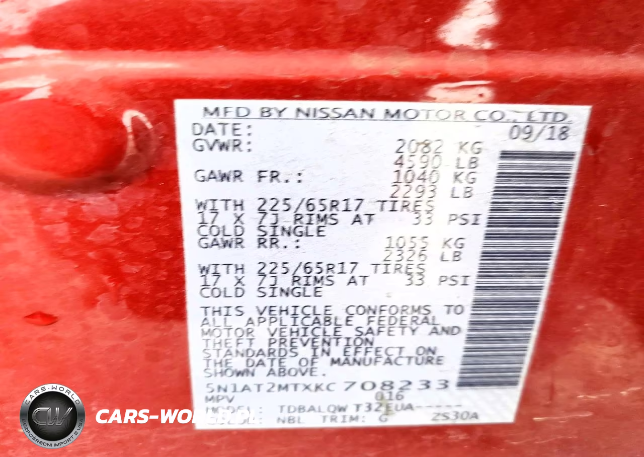 2019 Nissan Rogue Sv VIN:5N1AT2MTXKC708233 - 13