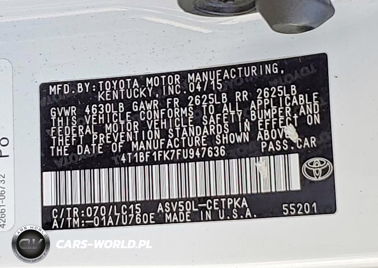 2015 Toyota Camry Xse VIN:4T1BF1FK7FU947636 - 12
