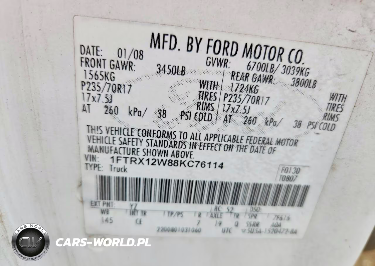 2008 Ford F150 VIN:1FTRX12W88KC76114 - 13