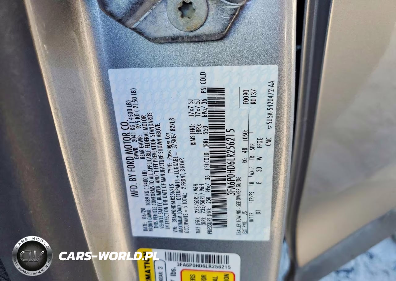 2020 Ford Fusion Se VIN:3FA6P0HD6LR256215 - 13