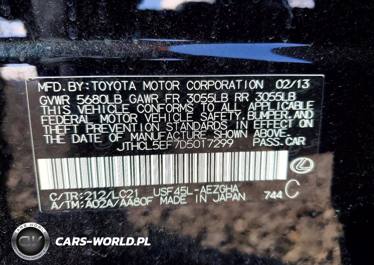 2013 Lexus Ls 460 VIN:JTHCL5EF7D5017299 - 12