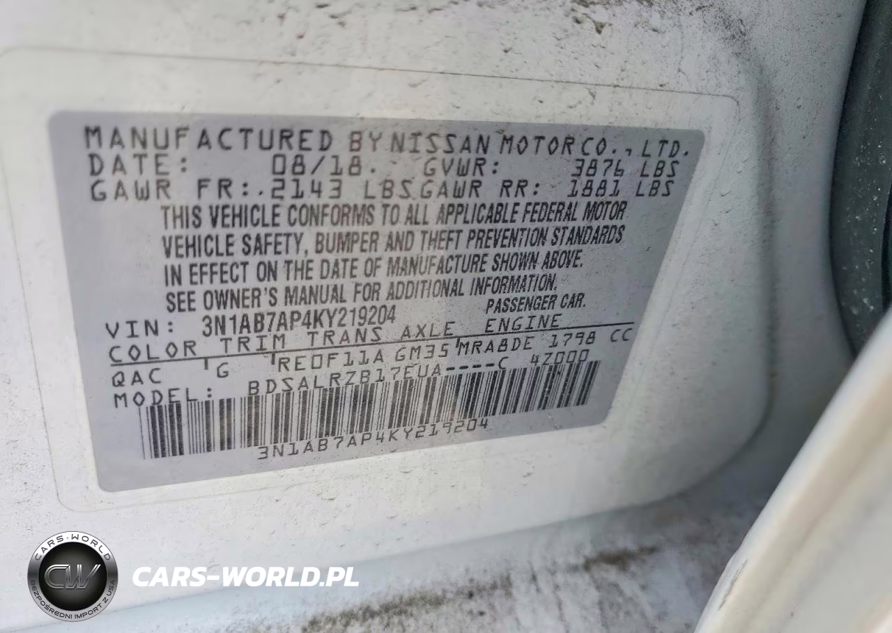 2019 Nissan Sentra S VIN:3N1AB7AP4KY219204 - 12