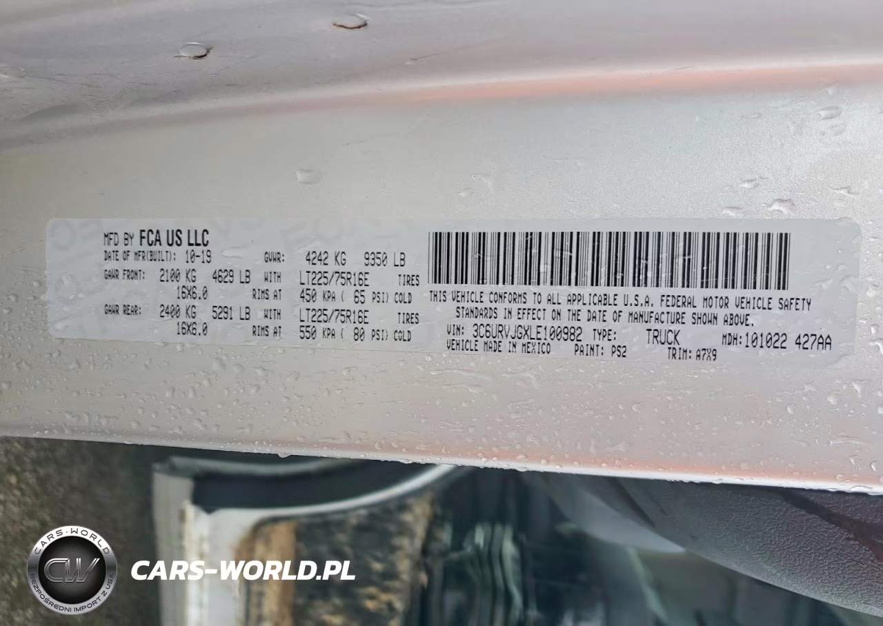 2020 Ram Promaster 3500 3500 High VIN:3C6URVJGXLE100982 - 13