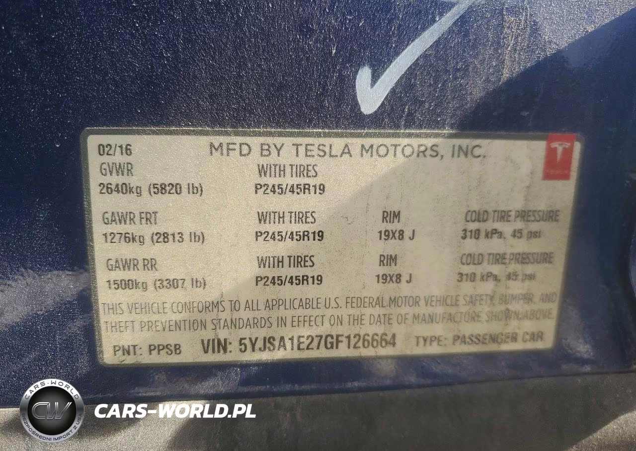 2016 Tesla Model S VIN:5YJSA1E27GF126664 - 13