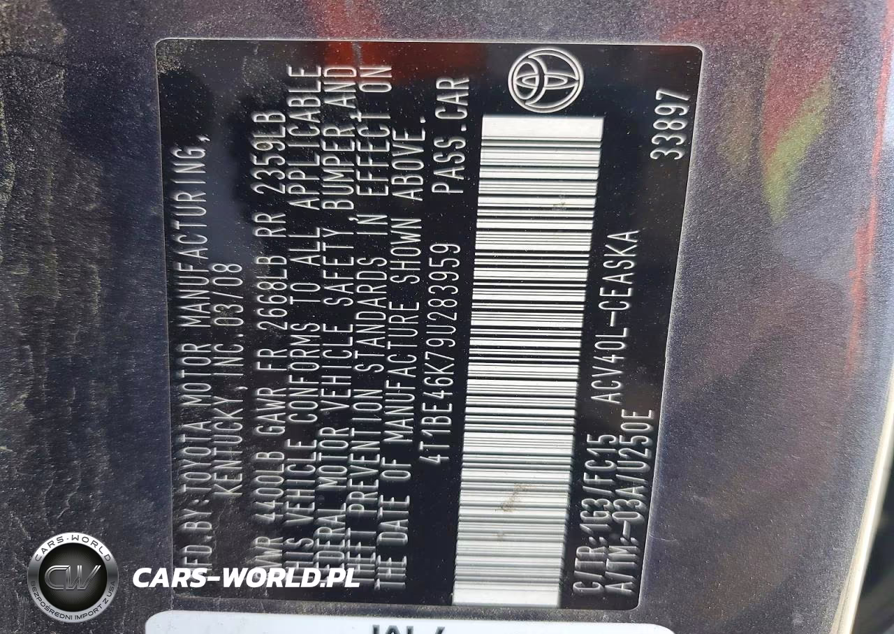 2009 Toyota Camry Se VIN:4T1BE46K79U283959 - 12