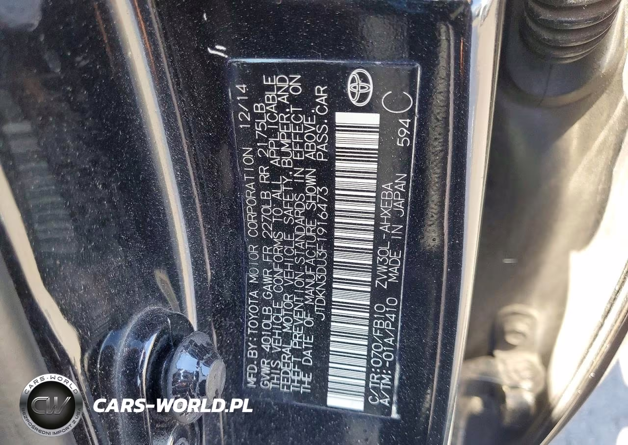 2015 Toyota Prius Two VIN:JTDKN3DU3F1916473 - 12